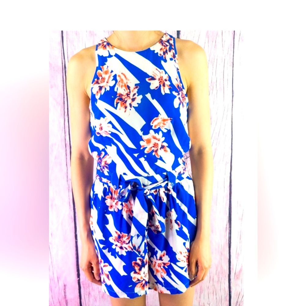 Yumi Kim Floral Silk Romper pink & Blue Size XS